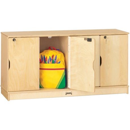 Jonti-Craft Single Stack 4-Section Student Lockers - 48.5" x 15" x 23.5" - Stackable, Lockable, Sturdy, Key Lock, Kick Plate - W