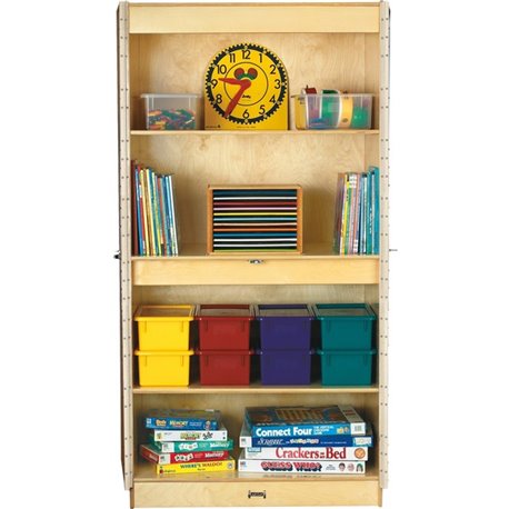 Jonti-Craft Deluxe Classroom Closet - 36" x 24" x 72" - Lockable, Adjustable Shelf, Kick Plate, Non-yellowing, Stain Resistant, 