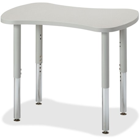 Jonti-Craft Berries Gray Collaborative Bowtie Table - For - Table TopGray Top - Four Leg Base - 4 Legs - Height Adjustable - 18"