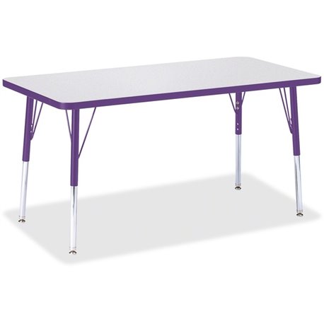 Jonti-Craft Berries Adult Height Color Edge Rectangle Table - For - Table TopLaminated Rectangle, Purple Top - Four Leg Base - 4