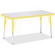 Jonti-Craft Berries Adult Height Color Edge Rectangle Table - For - Table TopLaminated Rectangle, Yellow Top - Four Leg Base - 4