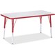 Jonti-Craft Berries Adult Height Color Edge Rectangle Table - For - Table TopLaminated Rectangle, Red Top - Four Leg Base - 4 Le