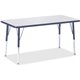 Jonti-Craft Berries Adult Height Color Edge Rectangle Table - For - Table TopLaminated Rectangle, Navy Top - Four Leg Base - 4 L