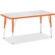 Jonti-Craft Berries Adult Height Color Edge Rectangle Table - For - Table TopLaminated Rectangle, Orange Top - Four Leg Base - 4