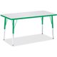 Jonti-Craft Berries Adult Height Color Edge Rectangle Table - For - Table TopGreen Rectangle, Laminated Top - Four Leg Base - 4 