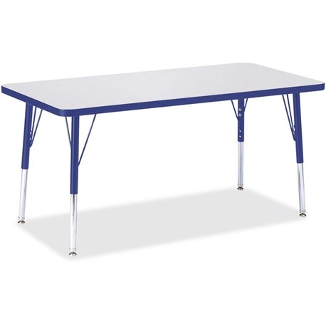 Jonti-Craft Berries Elementary Height Color Edge Rectangle Table - For - Table TopBlue Rectangle Top - Four Leg Base - 4 Legs - 