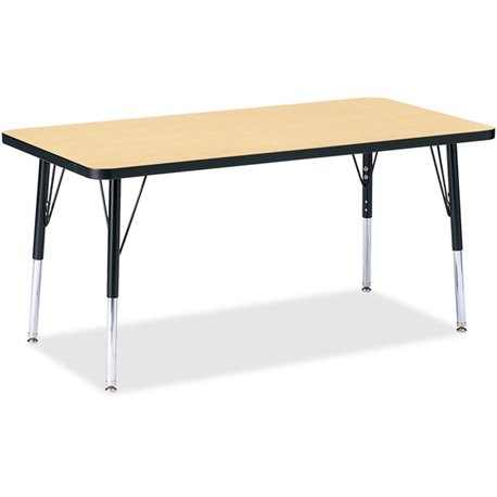 Jonti-Craft Berries Elementary Height Color Top Rectangle Table - For - Table TopLaminated Rectangle, Maple Top - Four Leg Base 