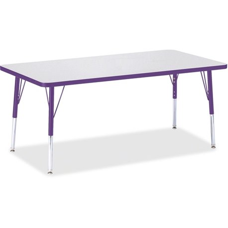 Jonti-Craft Berries Elementary Height Color Edge Rectangle Table - For - Table TopLaminated Rectangle, Purple Top - Four Leg Bas