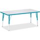 Jonti-Craft Berries Elementary Height Color Edge Rectangle Table - For - Table TopLaminated Rectangle, Teal Top - Four Leg Base 