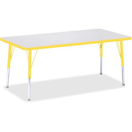 Jonti-Craft Berries Elementary Height Color Edge Rectangle Table - For - Table TopLaminated Rectangle, Yellow Top - Four Leg Bas