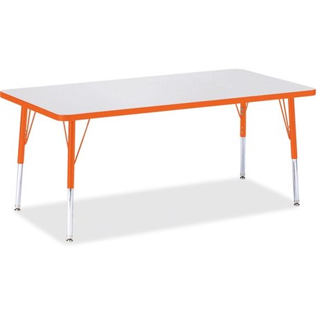 Jonti-Craft Berries Elementary Height Color Edge Rectangle Table - For - Table TopLaminated Rectangle, Orange Top - Four Leg Bas