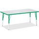 Jonti-Craft Berries Elementary Height Color Edge Rectangle Table - For - Table TopGreen Rectangle, Laminated Top - Four Leg Base