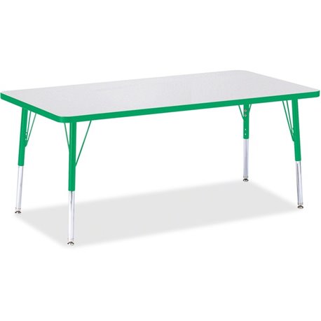 Jonti-Craft Berries Elementary Height Color Edge Rectangle Table - For - Table TopGreen Rectangle, Laminated Top - Four Leg Base