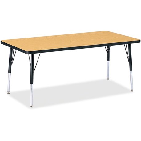 Jonti-Craft Berries Elementary Height Color Top Rectangle Table - For - Table TopBlack Oak Rectangle, Laminated Top - Four Leg B