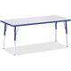 Jonti-Craft Berries Adult Height Color Edge Rectangle Table - For - Table TopBlue Rectangle, Laminated Top - Four Leg Base - 4 L