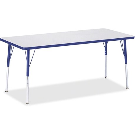 Jonti-Craft Berries Adult Height Color Edge Rectangle Table - For - Table TopBlue Rectangle, Laminated Top - Four Leg Base - 4 L