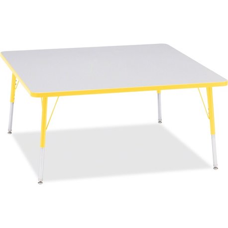 Jonti-Craft Berries Adult Height Prism Color Edge Square Table - For - Table TopLaminated Square, Yellow Top - Four Leg Base - 4