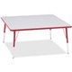 Jonti-Craft Berries Adult Height Prism Color Edge Square Table - For - Table TopLaminated Square, Red Top - Four Leg Base - 4 Le