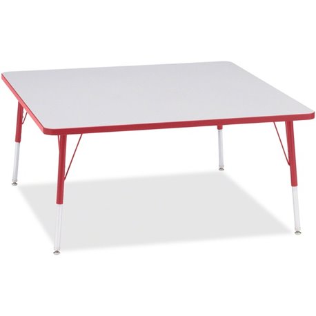 Jonti-Craft Berries Adult Height Prism Color Edge Square Table - For - Table TopLaminated Square, Red Top - Four Leg Base - 4 Le