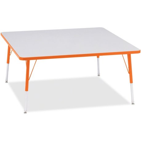 Jonti-Craft Berries Adult Height Prism Color Edge Square Table - For - Table TopLaminated Square, Orange Top - Four Leg Base - 4