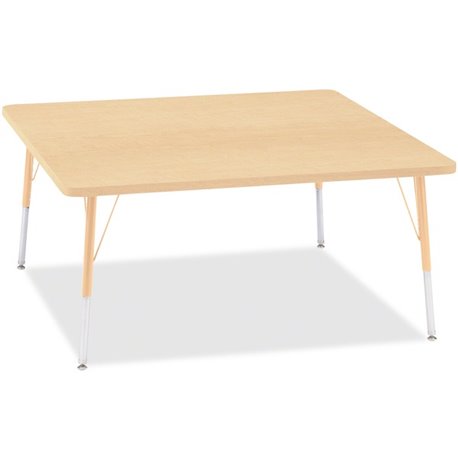 Jonti-Craft Berries Adult Height Maple Top/Edge Square Table - For - Table TopLaminated Square, Maple Top - Four Leg Base - 4 Le