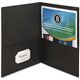 Business Source Letter Recycled Pocket Folder - 8 1/2" x 11" - 100 Sheet Capacity - 2 Inside Front & Back Pocket(s) - Paper - Bl