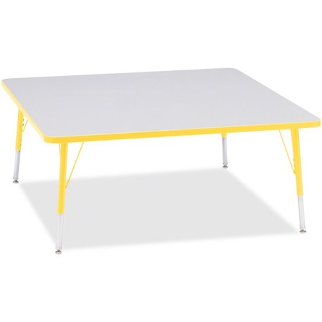 Jonti-Craft Berries Elementary Height Color Edge Square Table - For - Table TopLaminated Square, Yellow Top - Four Leg Base - 4 