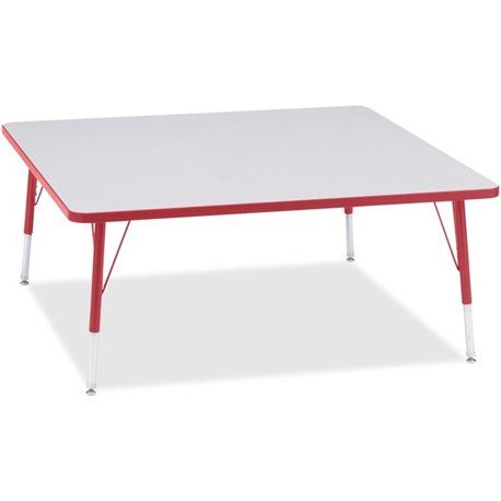 Jonti-Craft Berries Elementary Height Color Edge Square Table - For - Table TopLaminated Square, Red Top - Four Leg Base - 4 Leg