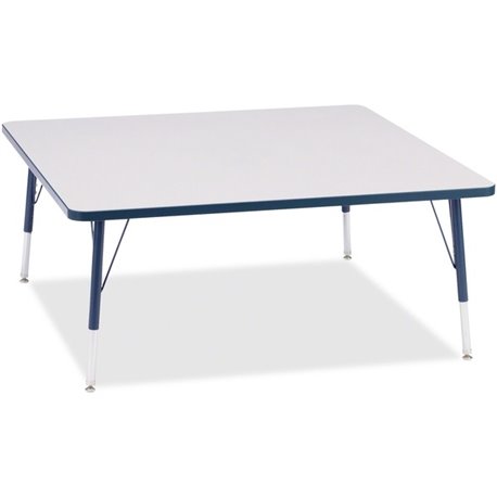 Jonti-Craft Berries Elementary Height Color Edge Square Table - For - Table TopLaminated Square, Navy Top - Four Leg Base - 4 Le