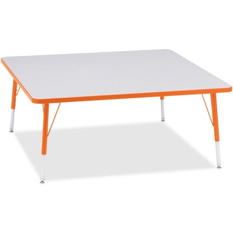 Jonti-Craft Berries Elementary Height Color Edge Square Table - For - Table TopLaminated Square, Orange Top - Four Leg Base - 4 