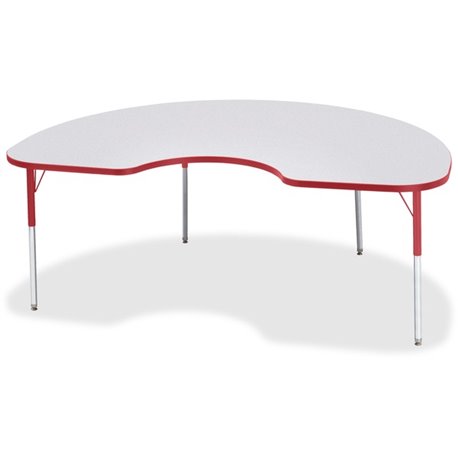 Jonti-Craft Berries Adult Height Prism Color Edge Kidney Table - For - Table TopLaminated Kidney-shaped, Red Top - Four Leg Base