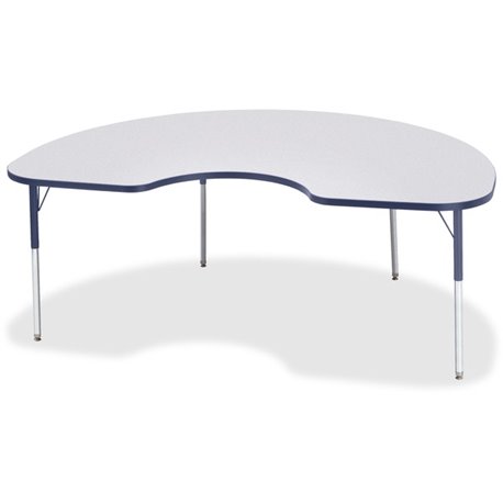 Jonti-Craft Berries Adult Height Prism Color Edge Kidney Table - For - Table TopLaminated Kidney-shaped, Navy Top - Four Leg Bas