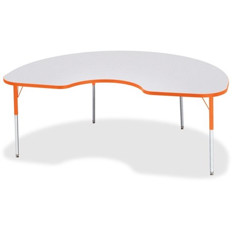 Jonti-Craft Berries Adult Height Prism Color Edge Kidney Table - For - Table TopLaminated Kidney-shaped, Orange Top - Four Leg B