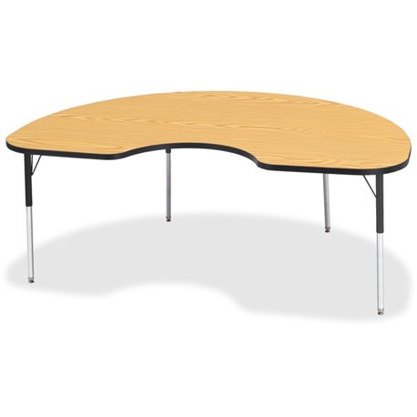 Jonti-Craft Berries Adult Color Top Kidney Table - For - Table TopBlack Oak Kidney-shaped, Laminated Top - Four Leg Base - 4 Leg