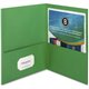 Business Source Letter Recycled Pocket Folder - 8 1/2" x 11" - 100 Sheet Capacity - 2 Inside Front & Back Pocket(s) - Paper - Gr