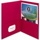 Business Source Letter Pocket Folder - 8 1/2" x 11" - 100 Sheet Capacity - 2 Inside Front & Back Pocket(s) - Paper - Red - 25 / 