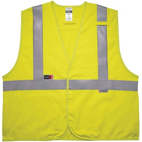 GloWear 8261FRHL Hi-Vis FR Safety Vest - Class 2, Dual Compliant - Recommended for: Accessories, Petrochemical, Electrical, Oil 