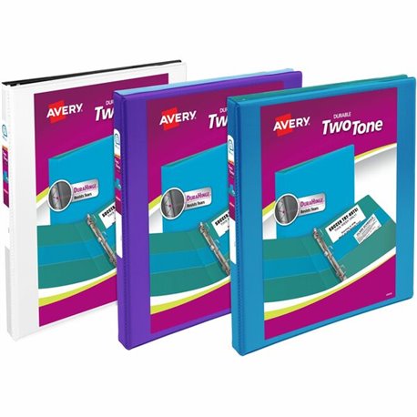 Avery 1/2" Two-Tone View 3-Ring Binder With Pockets - 1/2" Binder Capacity - Letter - 8 1/2" x 11" Sheet Size - 135 Sheet Capaci
