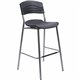 Iceberg CafeWorks Bistro Stool - Black Polyethylene Seat - Polyethylene Back - Powder Coated Steel Frame - Graphite - 1 Each