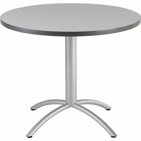 Iceberg CafeWorks 36" Round Cafe Table - Melamine Round Top - Powder Coated - Contemporary Style - 1.13" Table Top Thickness x 3
