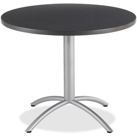 Iceberg CafeWorks 36" Round Cafe Table - Melamine Round Top - Powder Coated - 1.13" Table Top Thickness x 36" Table Top Diameter