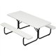 Iceberg IndestrucTable TOO 1200 Series 65923 Commercial Grade Picnic Table - Gray Steel Frame - Platinum - Steel, Polyethylene -