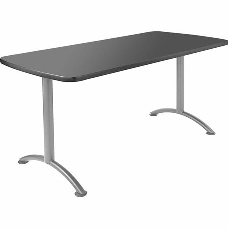 Iceberg Arc Fixed Height Table 36X72 Rectangular, Graphite - Rectangle Top - 72" Table Top Length x 36" Table Top Width - Assemb