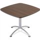 Iceberg iLand 29"H Square Hospitality Table - Square Top - Powder Coated Silver Base - Contemporary Style - 36" Table Top Length