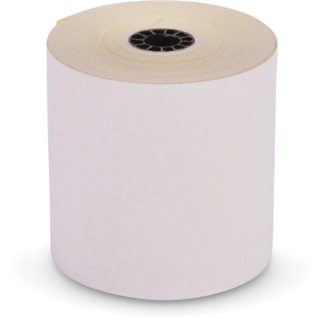 ICONEX 3" Carbonless POS Paper Roll - 3" x 90 ft - 10 / Carton - White, Yellow