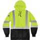 GloWear Pullover Hi-Vis Hooded Sweatshirt - 5-Xtra Large Size Pull Over - Hood Collar - Black, Lime - Polar Fleece