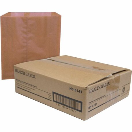 Impact Sanitary Disposal Wax Liners - 9.25" Width x 9.88" Length x 3.25" Depth - Brown Kraft - 250/Carton - Sanitary
