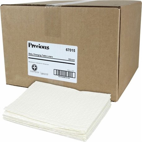 Impact Changing Table Liner - 18" Length x 13.38" Width - Poly Backing - Paper - White - 500 / Carton