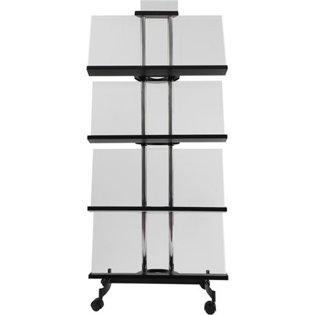 Alba Display Rack - 3 x Document, 1050 x Sheet - 65.7" Height x 28.7" Width x 12.8" Depth - Black - Chrome Metal, Polyvinyl Chlo