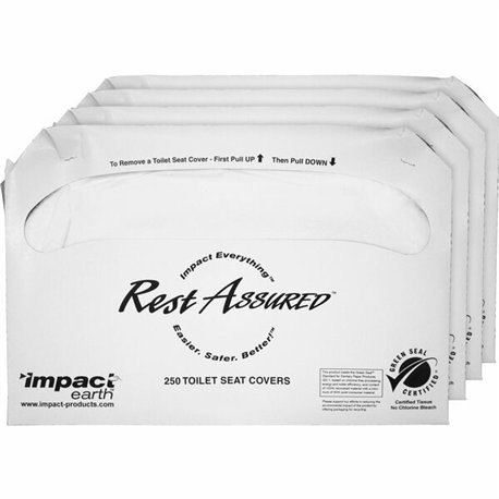 Impact Toilet Seat Covers - Half-fold - 250 / Pack - 1000 / Carton - Paper - White
